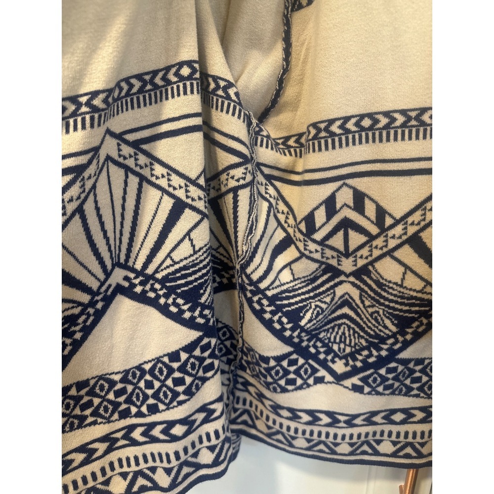 Flying Tomato Navy Blue Geometric Print Waterfall Cardigan Womens Plus Size 1X - Picture 4 of 7